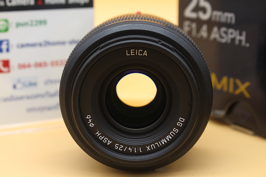 ขาย Lens Panasonic LEICA DG SUMMILUX 25mm F1.4 ASPH (สีดำ) สภาพสวย อดีตประกันศูนย์ ไร้ฝ้า รา อุปกรณ์ครบกล่อง  อุปกรณ์และรายละเอียดของสินค้า 1.Lens Panasoni